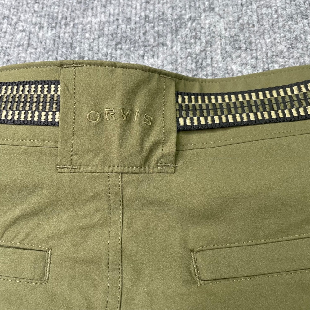 Orvis Cargo Shorts Mens 38 Green Hiking Outdoor Web Belt Lightweight Pocketed - Picture 10 of 10